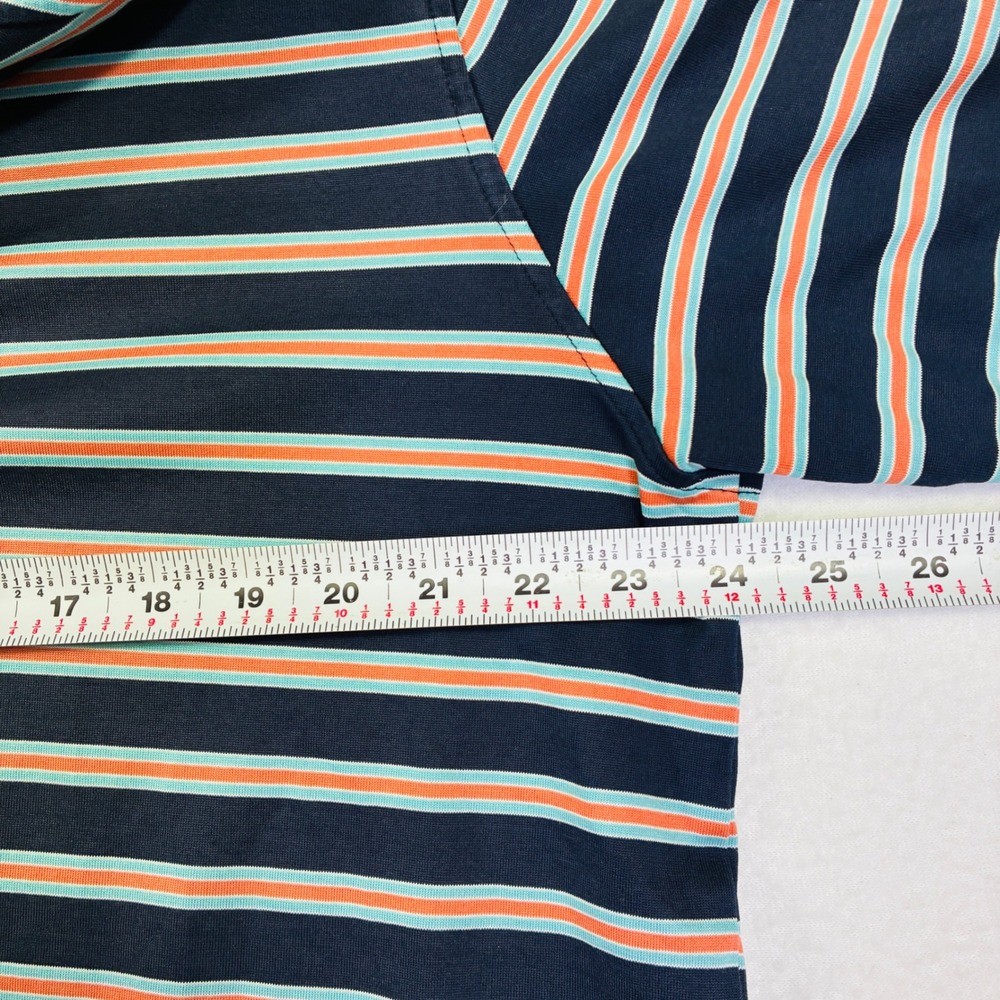 Ping Golf Polo Shirt Mens XL Navy Blue Orange Striped Short Sleeve Performance - Picture 9 of 9
